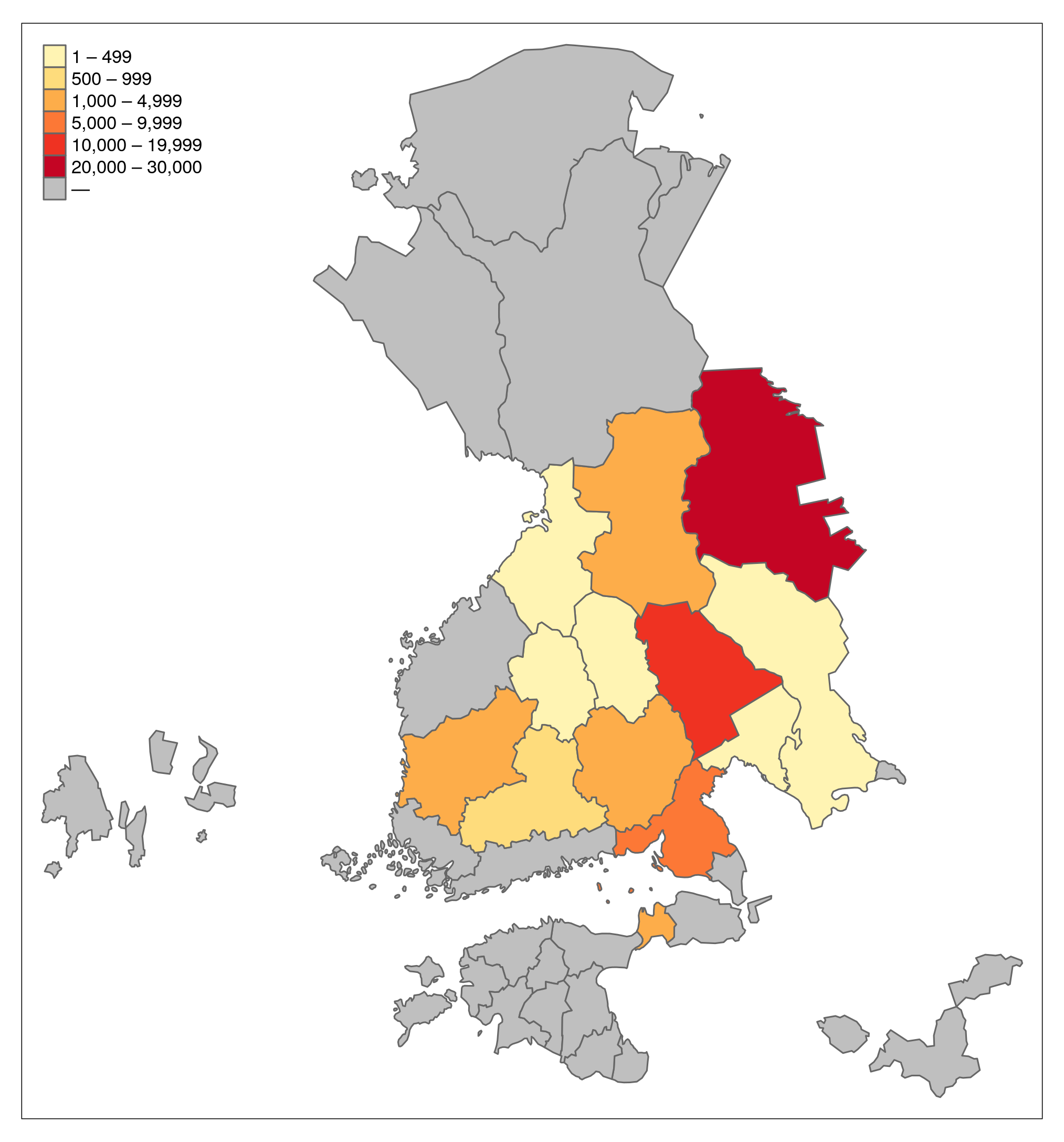Lönnrotin ennen Uutta Kalevalaa tallentama julkaistu aineisto säkeittäin ja alueittain.